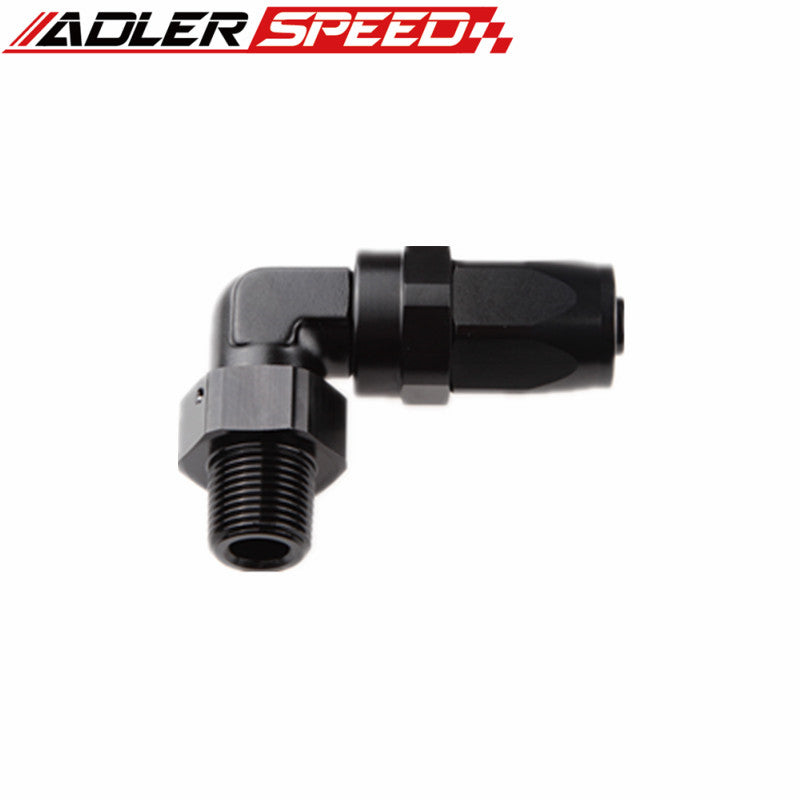 8AN AN8 AN-8 To 1/4" 1/2'' 3/8'' NPT 90 Degree Aluminum Swivel Hose End Fitting Adaptor