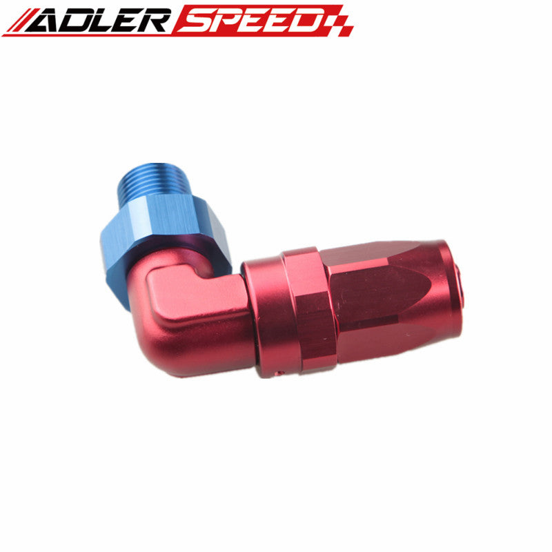 8AN AN8 AN-8 To 1/4" 1/2'' 3/8'' NPT 90 Degree Aluminum Swivel Hose End Fitting Adaptor