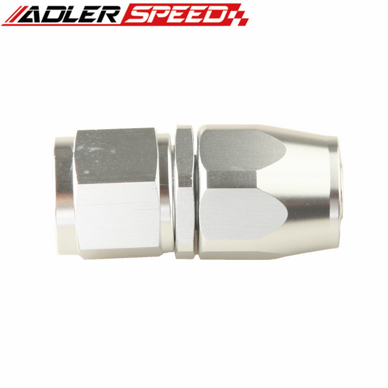 16AN AN-16 Straight Swivel Oil Fuel Gas Line Hose End Adaptor Aluminum Silver