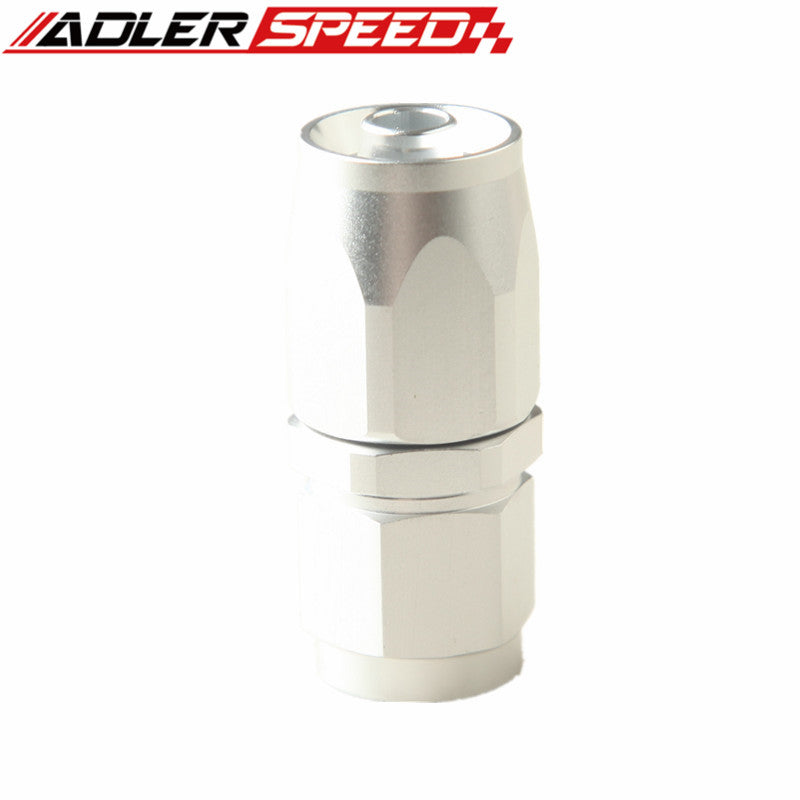 8AN AN8 AN-8 Straight Swivel Oil Fuel Gas Line Hose End Adaptor Silver Aluminum