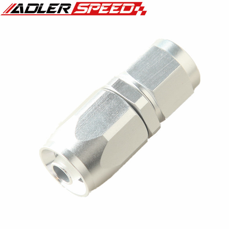 8AN AN8 AN-8 Straight Swivel Oil Fuel Gas Line Hose End Adaptor Silver Aluminum