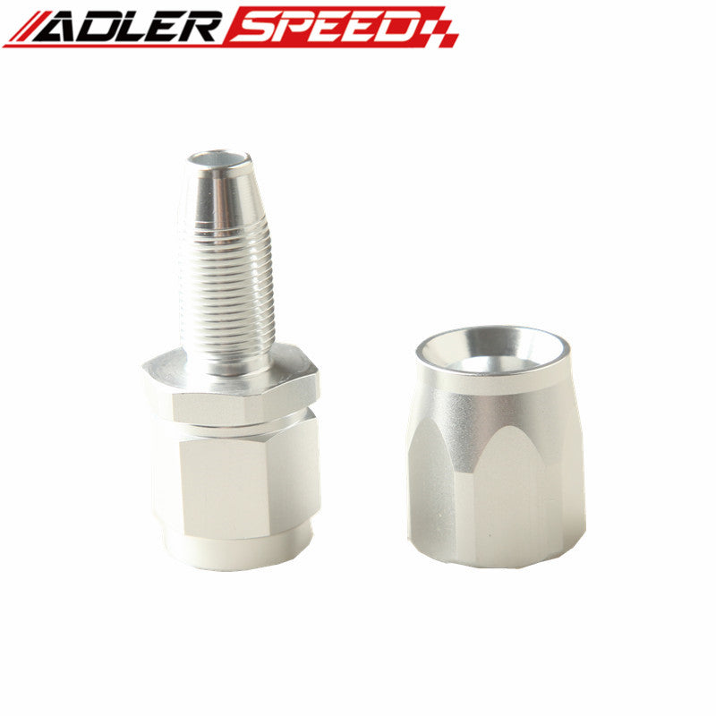 8AN AN8 AN-8 Straight Swivel Oil Fuel Gas Line Hose End Adaptor Silver Aluminum