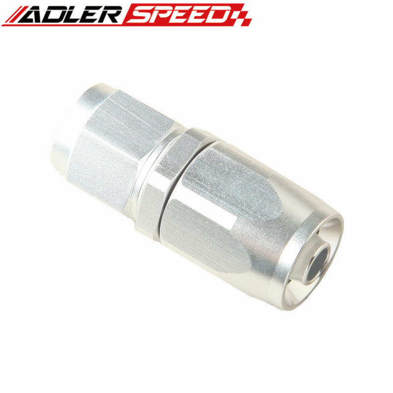 8AN AN8 AN-8 Straight Swivel Oil Fuel Gas Line Hose End Adaptor Silver Aluminum