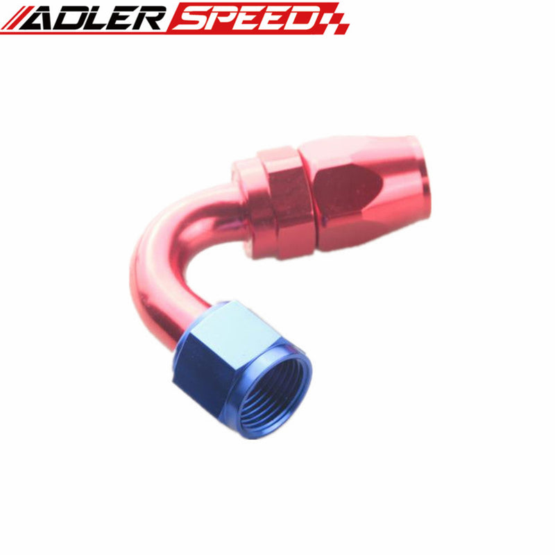 AN4 /AN6/AN8/ AN10/ AN12 120 Degree Taper Style Swivel Hose End Full Flow Fitting Aluminum Red/Blue