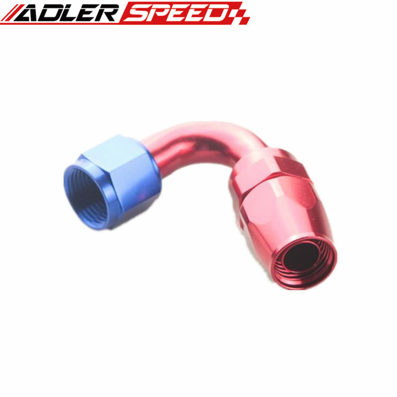 AN4 /AN6/AN8/ AN10/ AN12 120 Degree Taper Style Swivel Hose End Full Flow Fitting Aluminum Red/Blue