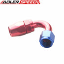 AN4 /AN6/AN8/ AN10/ AN12 120 Degree Taper Style Swivel Hose End Full Flow Fitting Aluminum Red/Blue