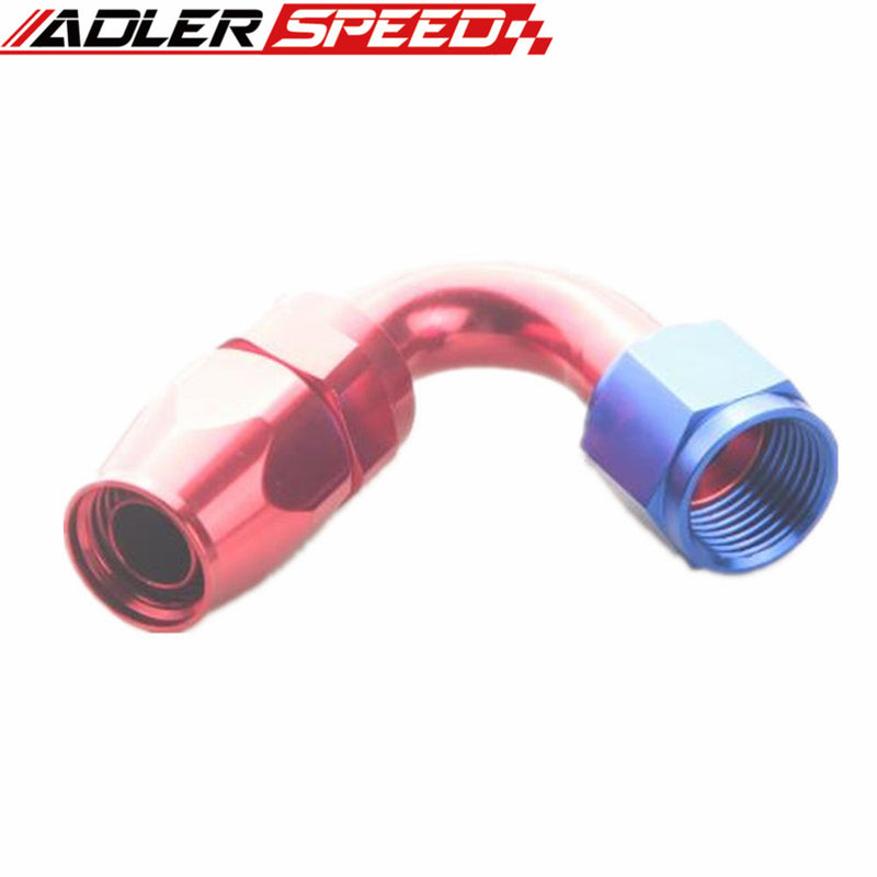 AN4 /AN6/AN8/ AN10/ AN12 120 Degree Taper Style Swivel Hose End Full Flow Fitting Aluminum Red/Blue