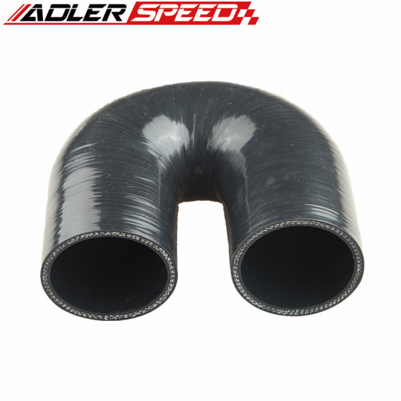2.75" (70mm) 3 Ply 180 Degree Turbo Silicone Coupler Hose Pipe Black