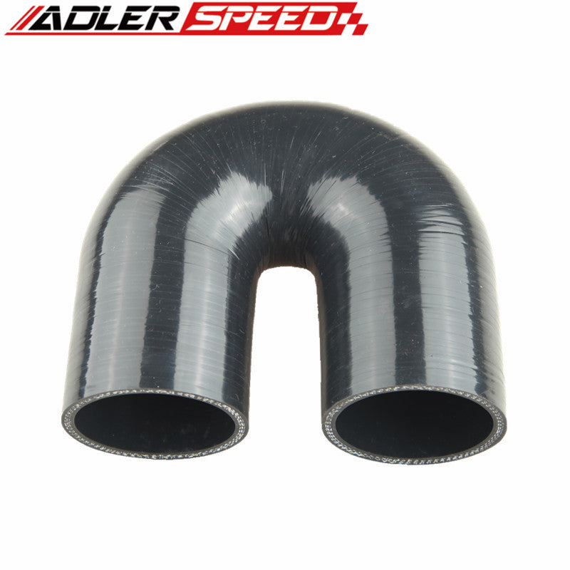 ADLERSPEED 3 Ply 3.5" (89mm) 180 Degree Turbo Silicone Coupler Hose Pipe Black /Blue