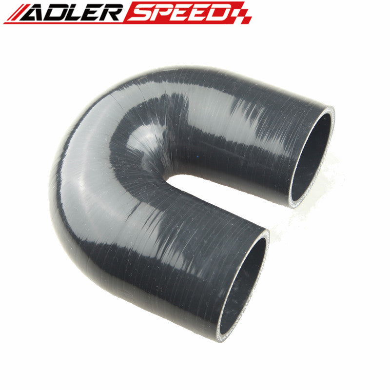 2.75" (70mm) 3 Ply 180 Degree Turbo Silicone Coupler Hose Pipe Black