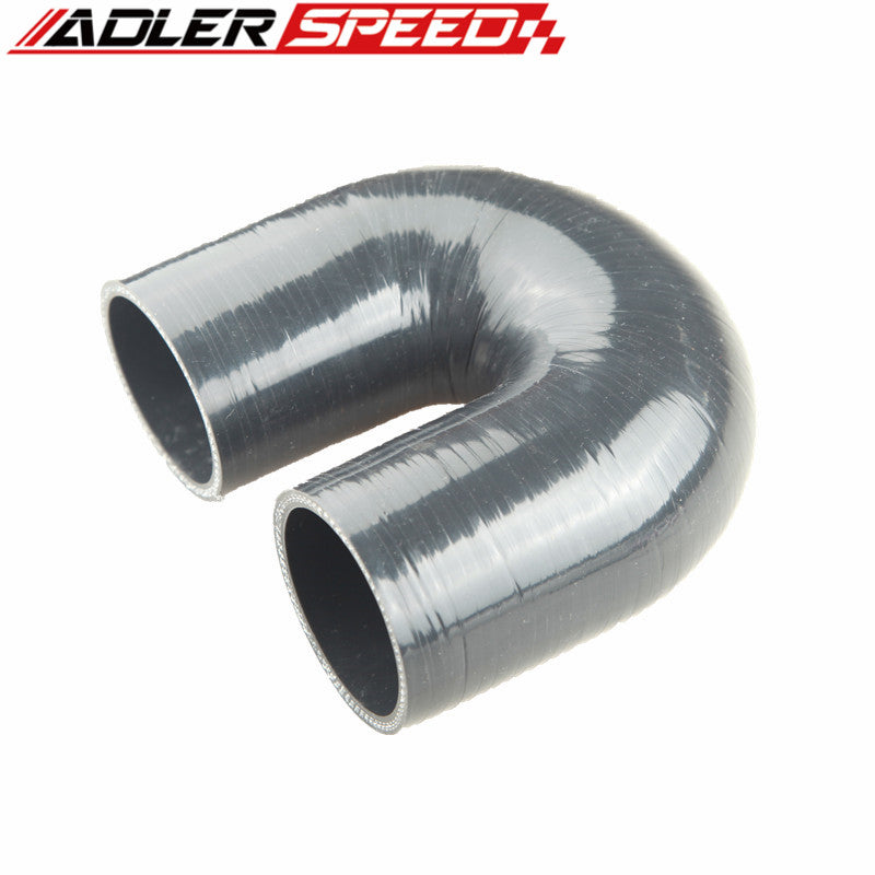 US SHIP 3Ply 3.5" Inch 89mm ID 180 Degree Turbo Silicone Coupler Hose Pipe Black