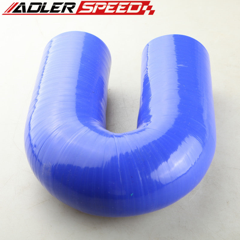 3Ply 4" (102mm) ID 180 Degree Turbo Silicone Coupler Hose Pipe Black /Blue