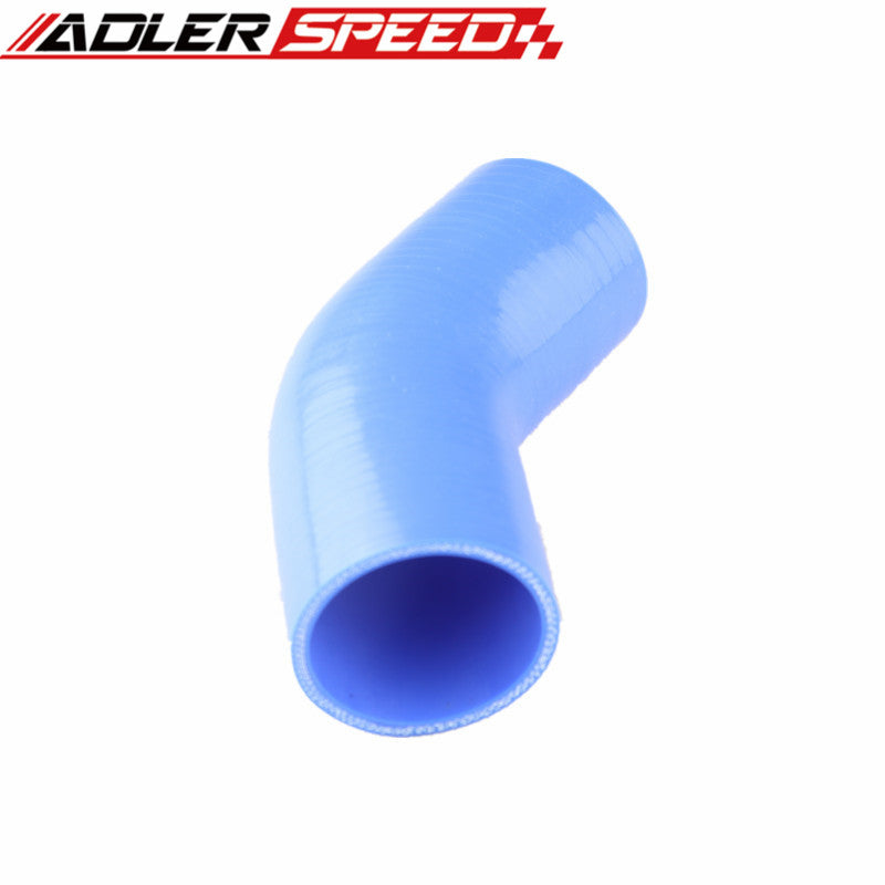 4 Ply 2.75" 70mm ID 45 Degree Silicone Hose Coupler Pipe Turbo Red/Black/Blue