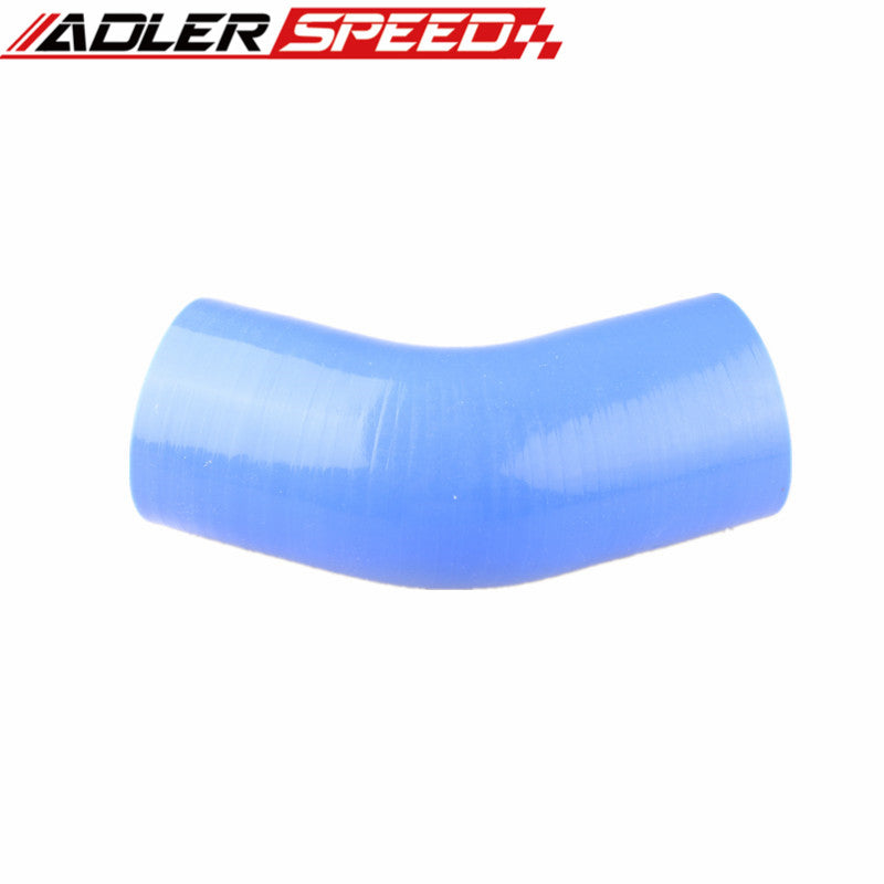 4Ply 2.375" (60mm) inch 45 Degree Silicone Hose Coupler Pipe Turbo Black/Blue