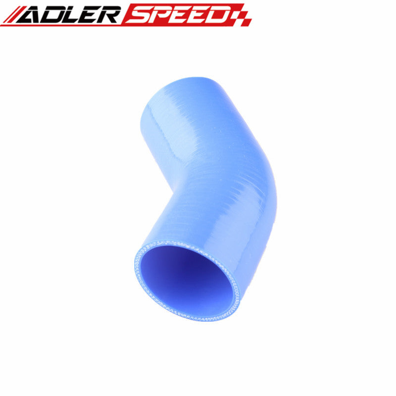 4Ply 2.375" (60mm) inch 45 Degree Silicone Hose Coupler Pipe Turbo Black/Blue