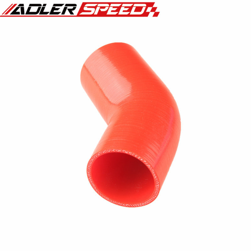 4 Ply 3.5" Inch ID 45 Degree Silicone Hose Coupler Pipe Turbo Black/Blue/Red
