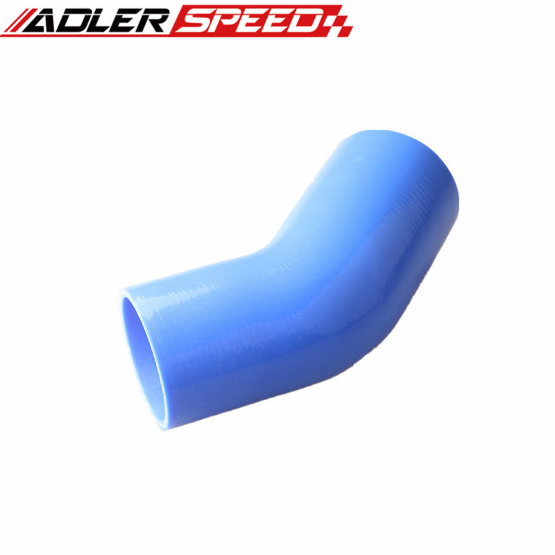3 Ply 3.5" To 2.5'' 45 Degree Silicone Hose Coupler Pipe Blue/Black/Red