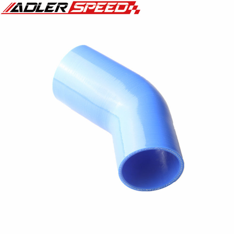 3 Ply 2.375" To 2'' 45 Degree Silicone Hose Coupler Pipe Black/Blue/Red