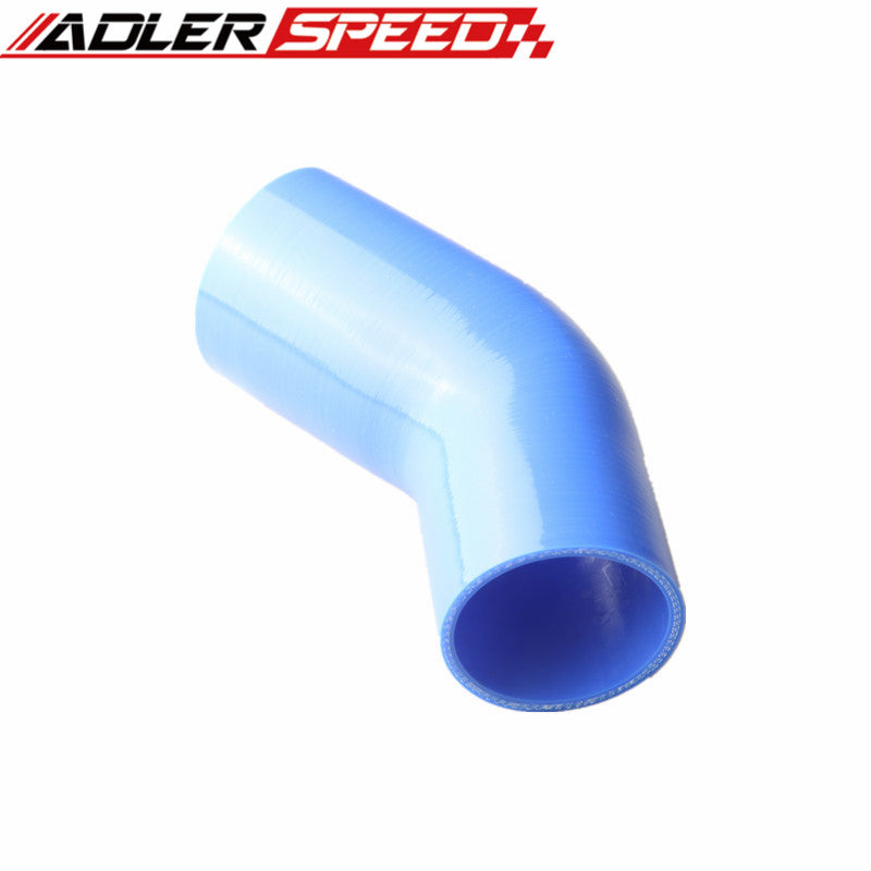 3 Ply 3" ID To 2.25'' ID 45 Degree Silicone Hose Coupler Pipe Red/Blue/Black