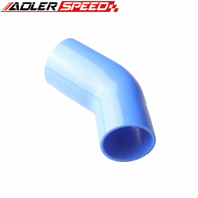 4 Ply 4" To 3'' 45 Degree Silicone Hose Coupler Pipe Black/Blue/Red