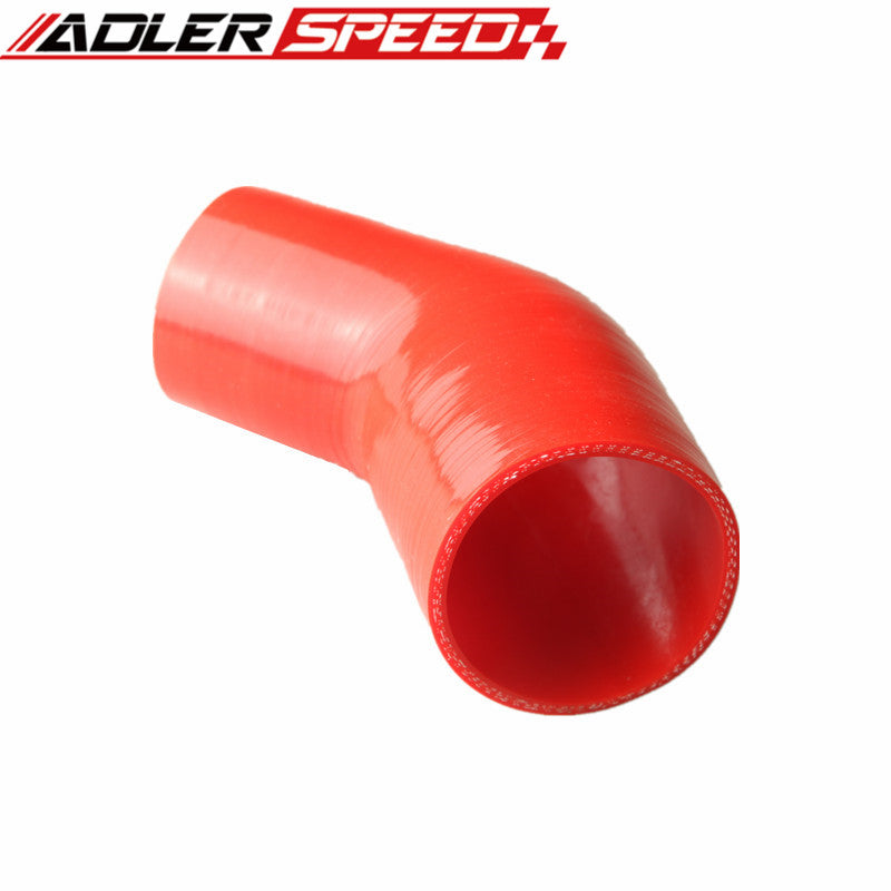 3 Ply 2.5" To 1.75'' 45 Degree Silicone Hose Coupler Pipe Red/Black/Blue