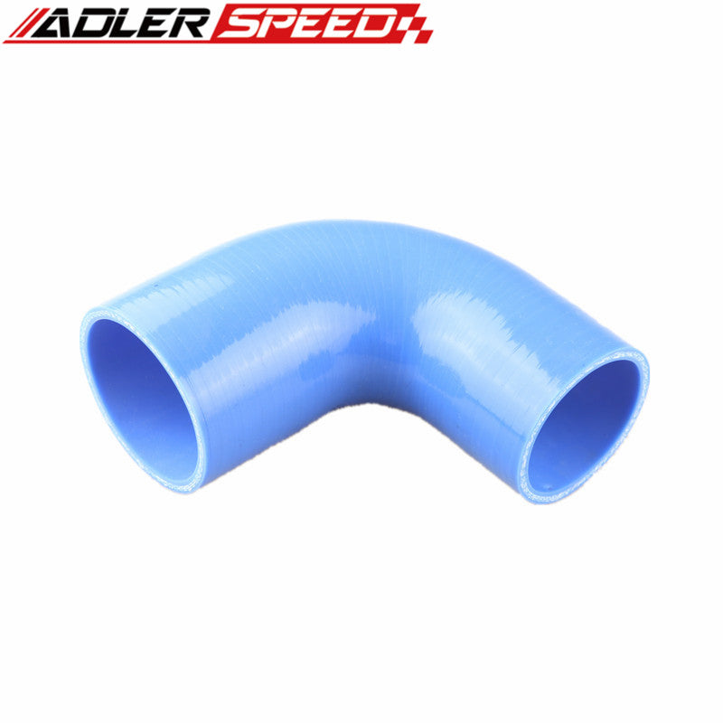2.5" To 2" 3 Ply 90 Degree 90/90mm Turbo Silicone Coupler Hose Pipe Black /Blue/Red