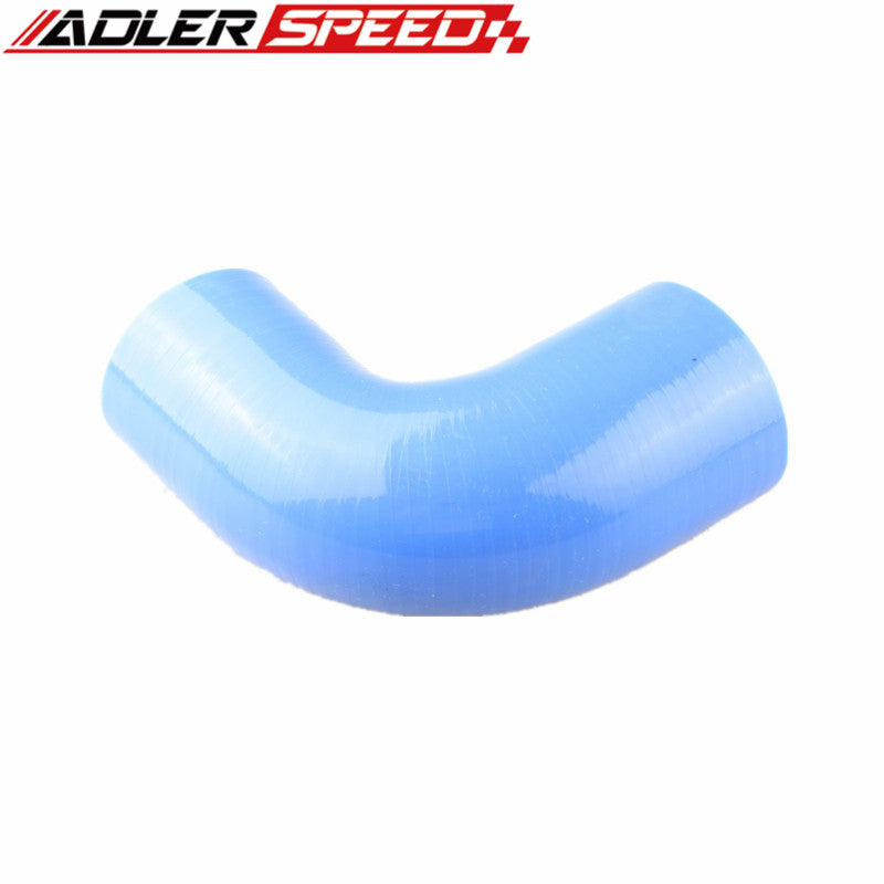 2.375" To 2" 3 Ply 90 Degree Turbo Silicone Coupler Hose Pipe Black/Blue/Red