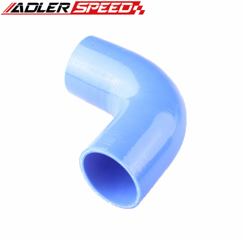 2.25" To 2.25" 4 Ply 90 Degree Turbo Silicone Coupler Hose Pipe Black/Blue/Red