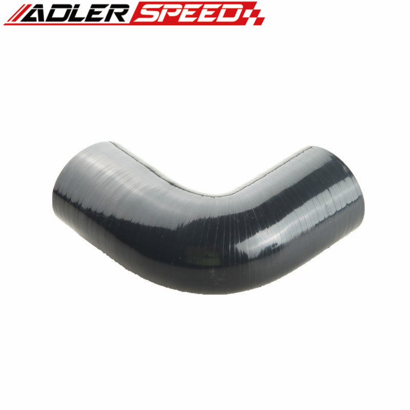 ADLER SPEED 4Ply 2.5" 63.5mm inch 90 Degree Silicone Hose Coupler Pipe Turbo Blk