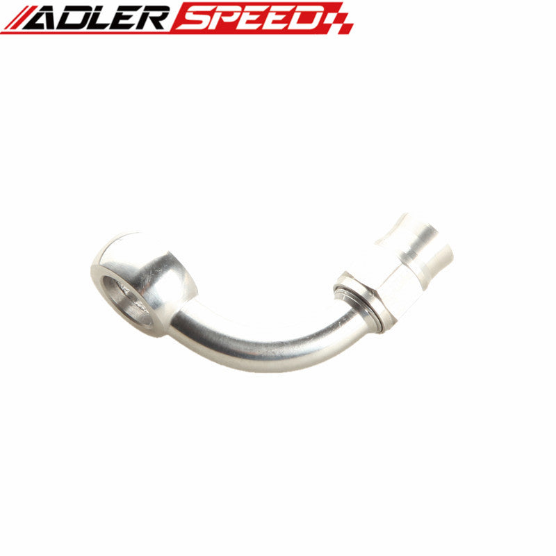 3AN AN3 To 10.2mm 3/8" Banjo Eye 90 Degree Stainless Steel + Seal Washer