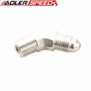 Stainless Steel 45 Degree 1/8" NPT Male To AN-3 AN3 3AN Adapter Fitting