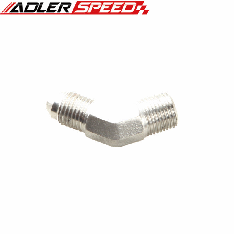 Stainless Steel 45 Degree 1/8" NPT Male To AN-3 AN3 3AN Adapter Fitting