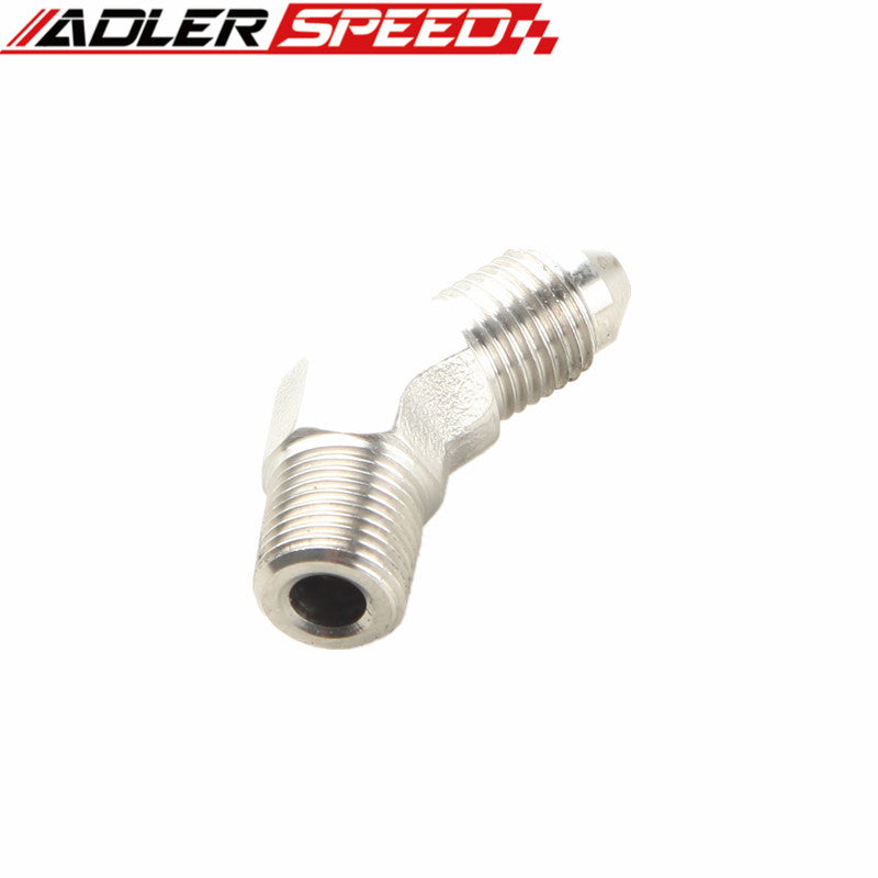 Stainless Steel 45 Degree 1/8" NPT Male To AN-3 AN3 3AN Adapter Fitting