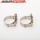 2x1.5" inch Turbo Pipe Hose Coupler T-bolt Clamp Stainless Steel 43/49mm