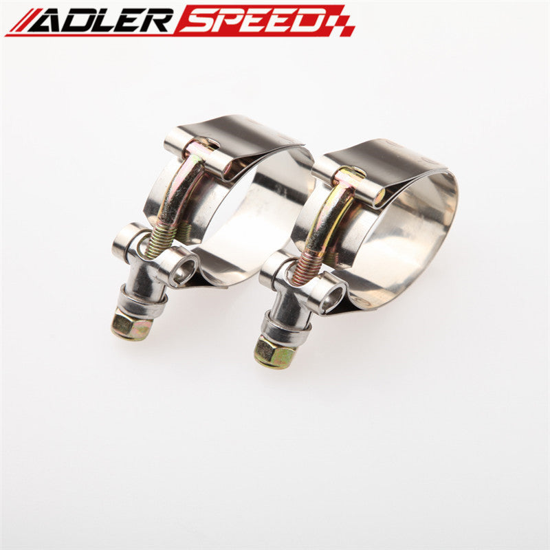 2x2" inch Turbo Pipe Hose Coupler dual T-bolt Clamps Stainless Steel 54 To 62mm