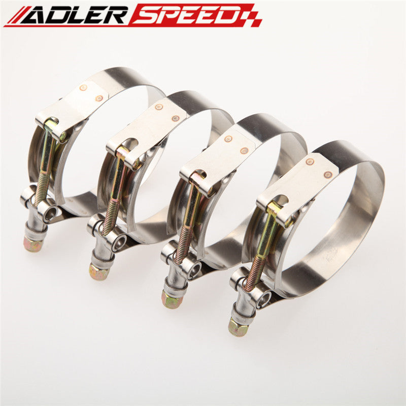 4PCS 3.0" Inch Turbo Pipe Hose Coupler T-bolt Clamps Stainless Steel 79/87mm