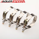 4PCS 2.25" inch Turbo Pipe Hose Coupler T-bolt Clamps Stainless Steel 60-68mm