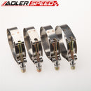 4PCS 2.5" inch Turbo Pipe Hose Coupler T-bolt Clamps Stainless Steel 67/75mm