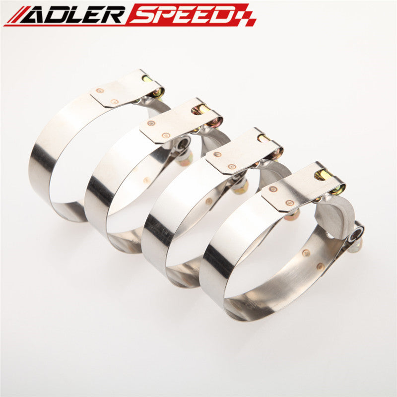 4PCS 3.0" Inch Turbo Pipe Hose Coupler T-bolt Clamps Stainless Steel 79/87mm