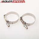 2PCS 2.75" inch Turbo Pipe Hose Coupler T-bolt Clamps Stainless Steel 73/81mm