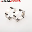 2PCS 2.5" inch Turbo Pipe Hose Coupler T-bolt Clamps Stainless Steel 67/75mm