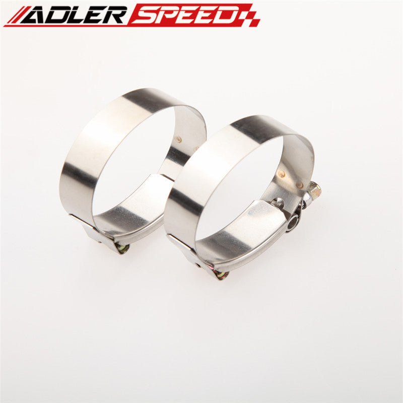 2PCS 2.75" inch Turbo Pipe Hose Coupler T-bolt Clamps Stainless Steel 73/81mm