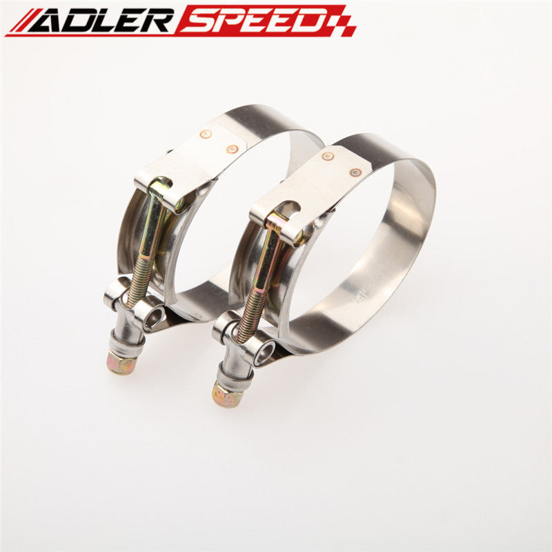 2PCS 2.75" inch Turbo Pipe Hose Coupler T-bolt Clamps Stainless Steel 73/81mm