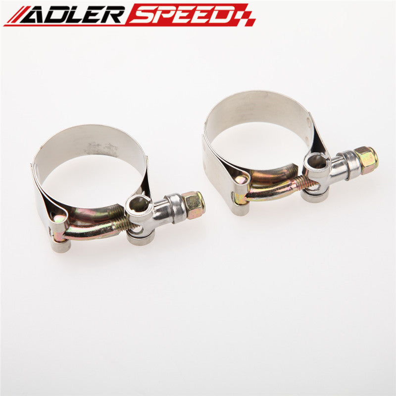 2PCS 1.25" inch Turbo Pipe Hose Coupler T-bolt Clamp Stainless Steel 37-42mm