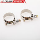 2x1.5" inch Turbo Pipe Hose Coupler T-bolt Clamp Stainless Steel 43/49mm