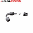 AN6 6AN AN-6 120 Degree Aluminum Reusable Swivel PTFE Hose End Fitting Black