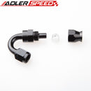 AN6 6AN AN-6 150 Degree Aluminum Reusable Swivel PTFE Hose End Fitting Black
