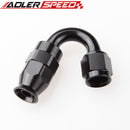 AN6 6AN AN-6 150 Degree Aluminum Reusable Swivel PTFE Hose End Fitting Black
