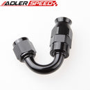 AN6 6AN AN-6 150 Degree Aluminum Reusable Swivel PTFE Hose End Fitting Black