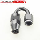 Aluminum 6AN AN-6 180 Degree Reusable PTFE Swivel Hose End Fitting Adapter Black